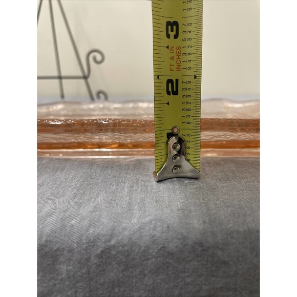 The Last Supper Vintage Tiara Indiana Glass Bread Plate Tray Pink 11" x 7" Chrty - Picture 9 of 9